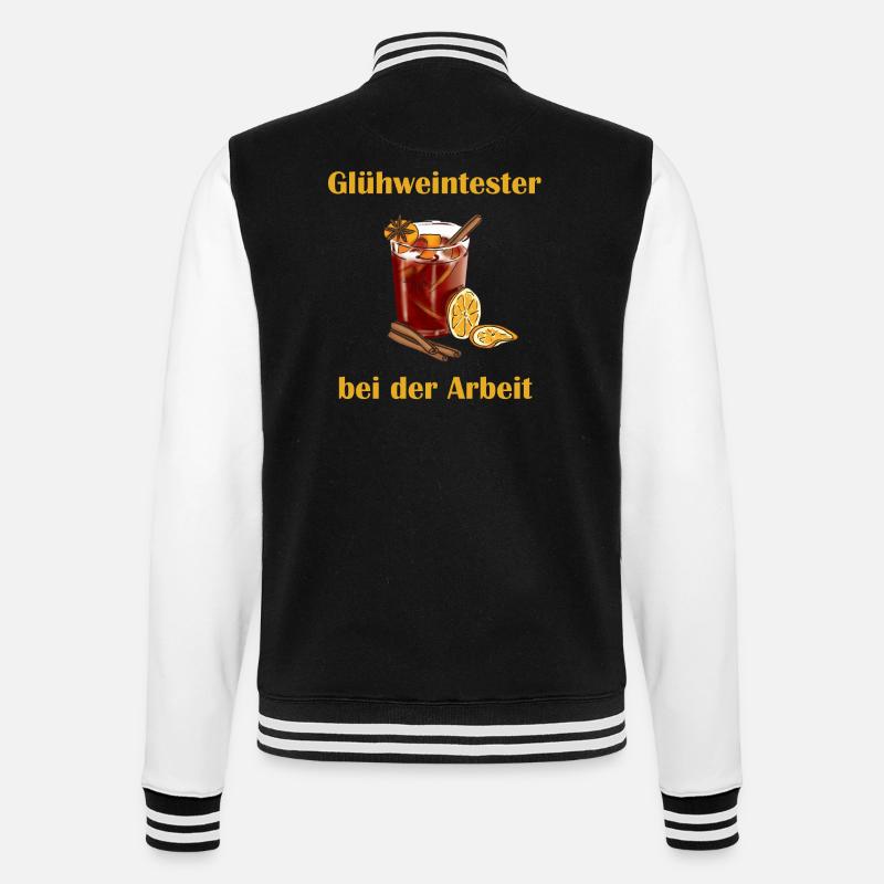 Gluehweintester - College-Sweatjacke - Schwarz/Weiß