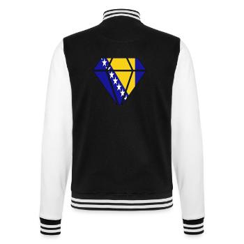 Geschenk Diamant Heimat Wurzeln Bosnien Herzegowi - College-Sweatjacke - Schwarz/Weiß - Hinten - Marisol (170cm)