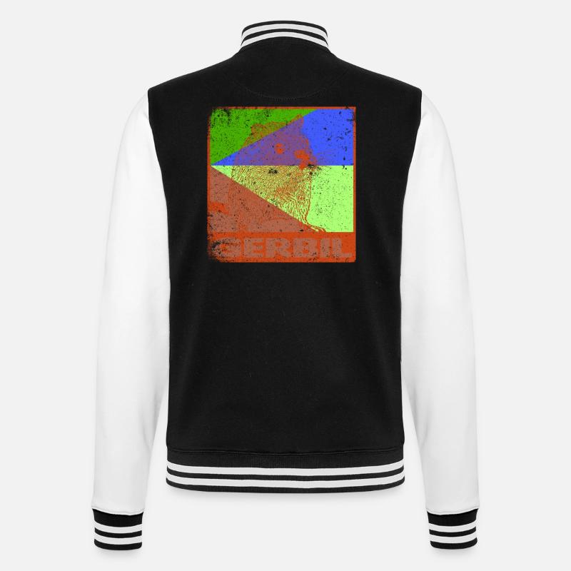 Gerbil im Used Look - College-Sweatjacke - Schwarz/Weiß