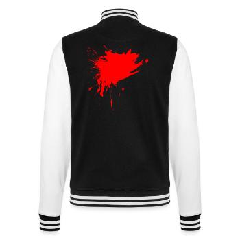 Fleck Farbe Gespritzt rot Design Schmutz schmutzig - College-Sweatjacke - Schwarz/Weiß - Hinten - Marisol (170cm)