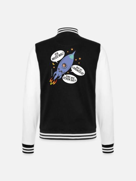 Astronaut in Rakete - College-Sweatjacke - Schwarz/Weiß
