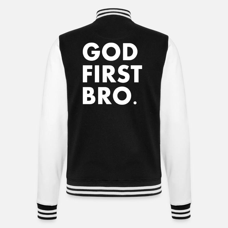 God first bro - College-Sweatjacke - Schwarz/Weiß
