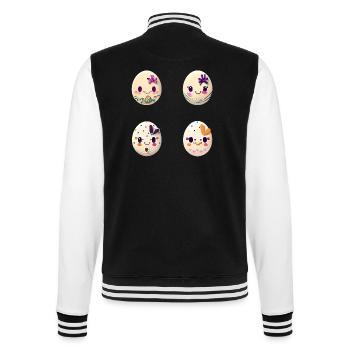 Bunte Eier zu Ostern bemalt - College-Sweatjacke - Schwarz/Weiß - Hinten - Marisol (170cm)