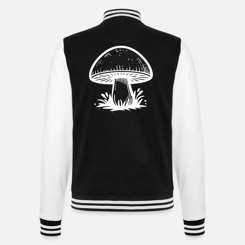 Pilz Champignon - College-Sweatjacke - Schwarz/Weiß