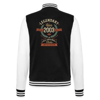 Legendary Since 2003, All Original Parts - College Sweat Jacket - black/white - Back - Marisol (170cm)