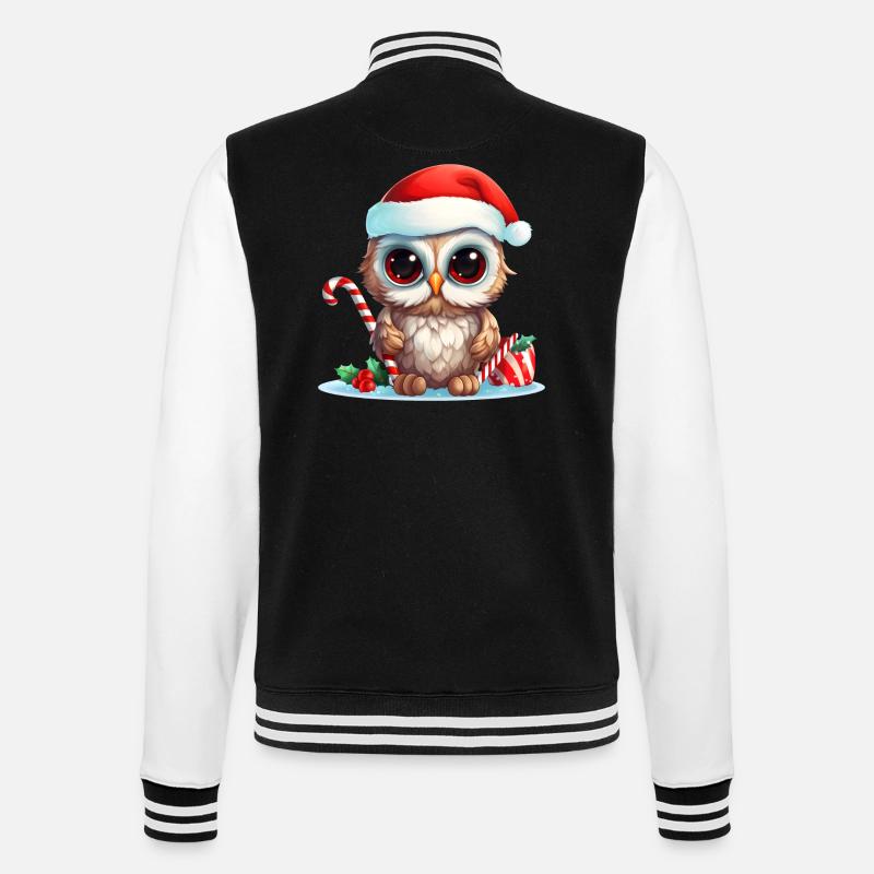 Chouette de Noël - Veste Teddy - noir/blanc