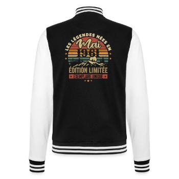 Les légendes Nées en Mai 1961 Cadeau 1961 Vintage - Veste Teddy - noir/blanc - Dos - Marisol (170cm)