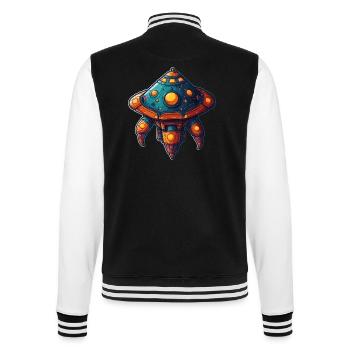Imaginative Spaceship Flying Saucer - College Sweat Jacket - black/white - Back - Marisol (170cm)