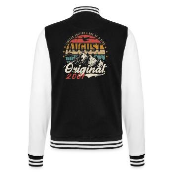 Août 2001 - Fabriqué En Août 2001 - Vintage 2001 - Veste Teddy - noir/blanc - Dos - Marisol (170cm)