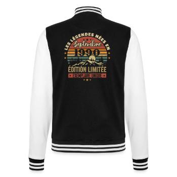 Rétro 1990 - Les légendes nées en Septembre 1990 - Veste Teddy - noir/blanc - Dos - Marisol (170cm)