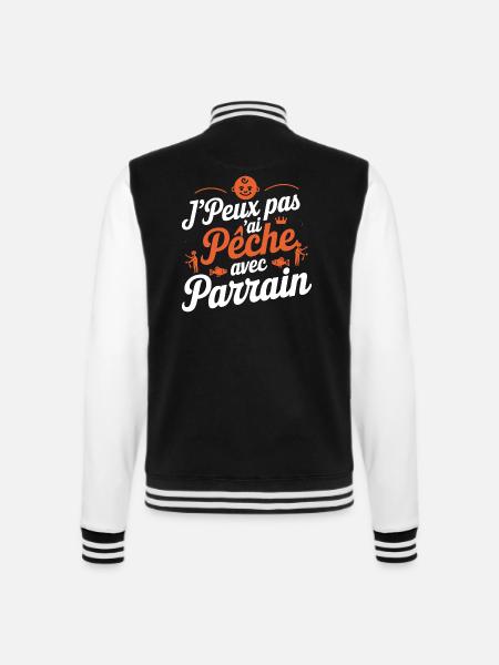 Moment de Pêche avec Parrain - Veste Teddy - noir/blanc