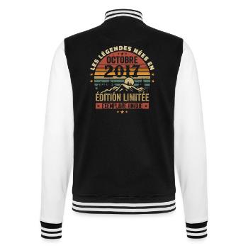Born in October 2017 | Awesome since October 2017 - College Sweat Jacket - black/white - Back - Marisol (170cm)