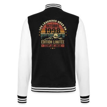 Born in October 1998 | Awesome since October 1998 - College Sweat Jacket - black/white - Back - Marisol (170cm)