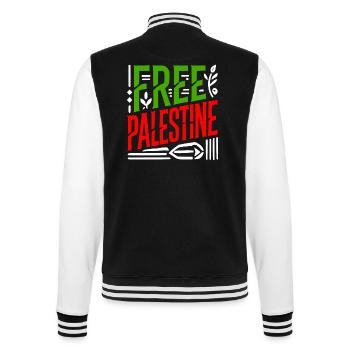 Free palestine - College Sweat Jacket - black/white - Back - Marisol (170cm)
