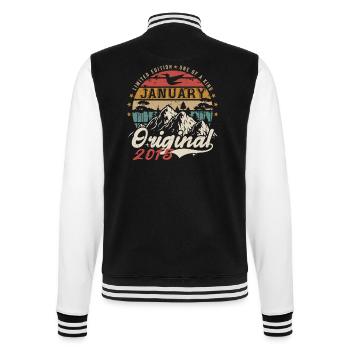 Januar 2015 Jubiläumsgeschenk - Januar 2015 - College-Sweatjacke - Schwarz/Weiß - Hinten - Marisol (170cm)