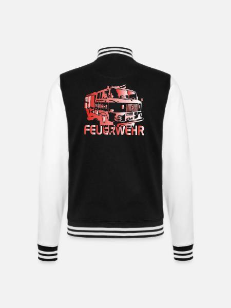 W50 Feuerwehr Spritze IFA - College-Sweatjacke - Schwarz/Weiß