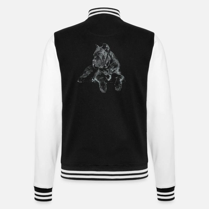 Cane Corso Italiano - College-Sweatjacke - Schwarz/Weiß