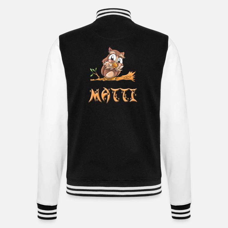 Eule Matti - College-Sweatjacke - Schwarz/Weiß