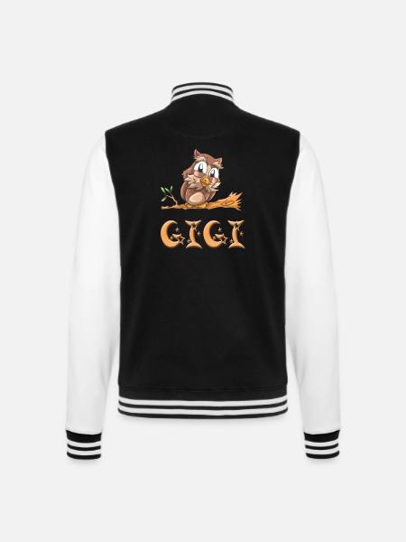Owl Gigi - College Sweat Jacket - black/white