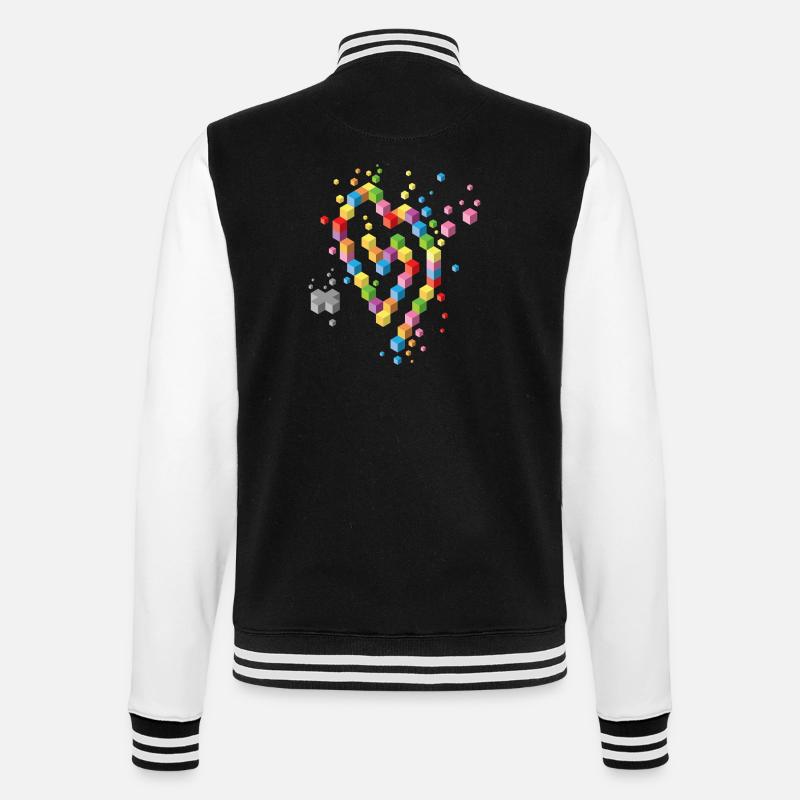 Geek Heart - College Sweat Jacket - black/white