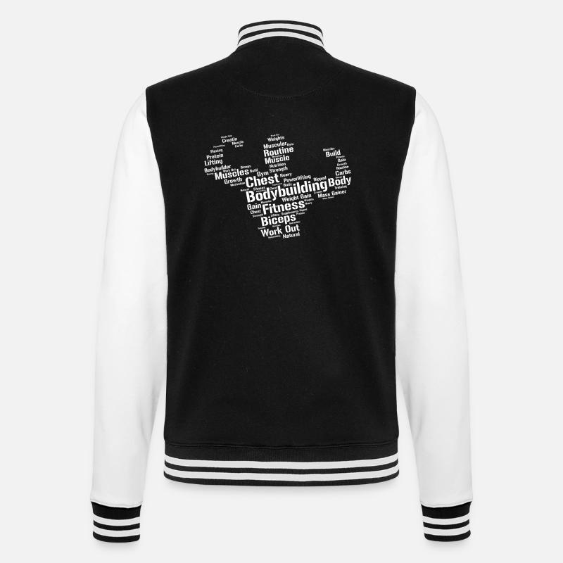 Bodybuilder - College-Sweatjacke - Schwarz/Weiß