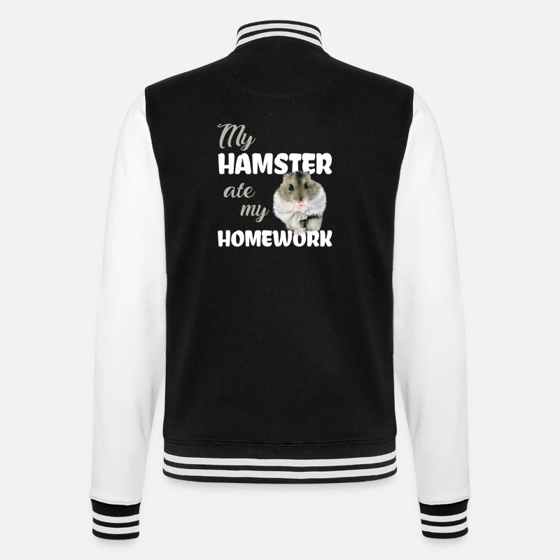 Hamster homework Funny saying - College Sweat Jacket - black/white
