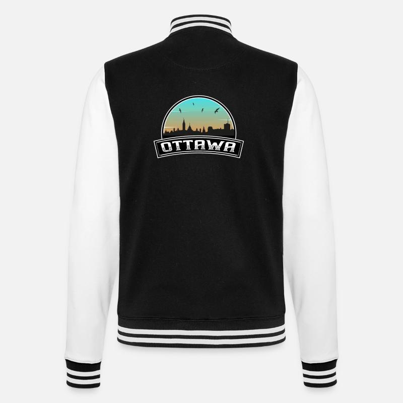 Ottawa Canada Skyline Souvenir canadien - Veste Teddy - noir/blanc