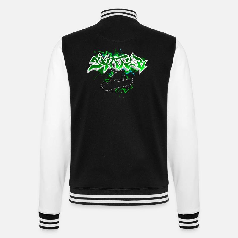 Skater Graffiti - College-Sweatjacke - Schwarz/Weiß