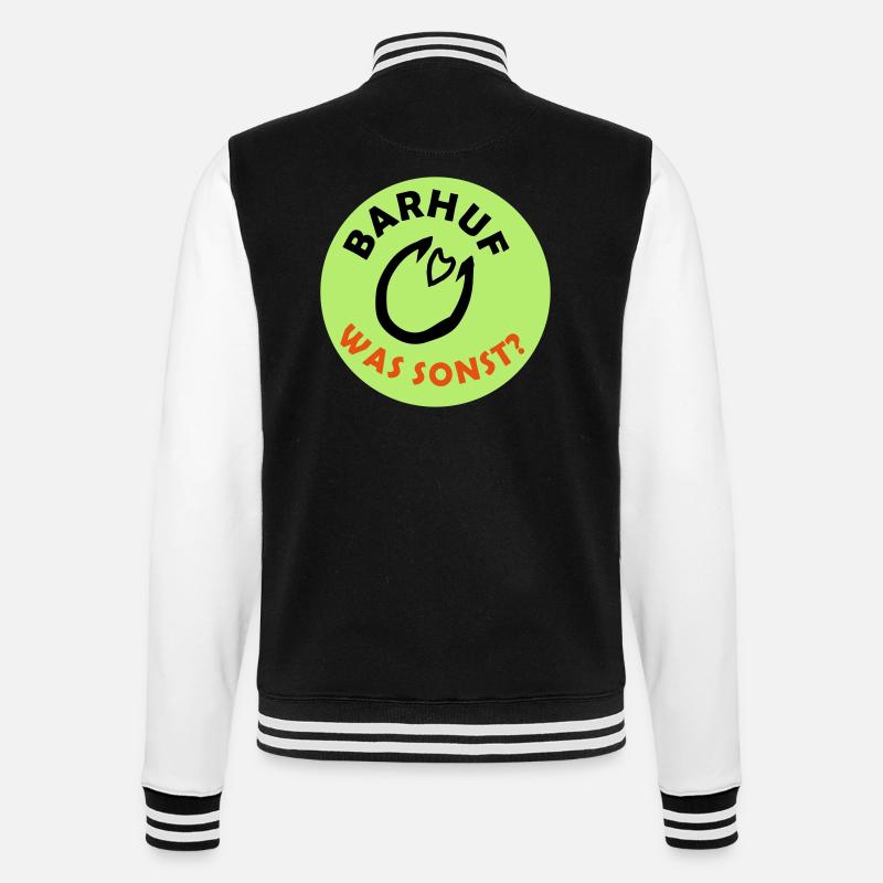 Barhuf Statement Hufe Pferd - College-Sweatjacke - Schwarz/Weiß
