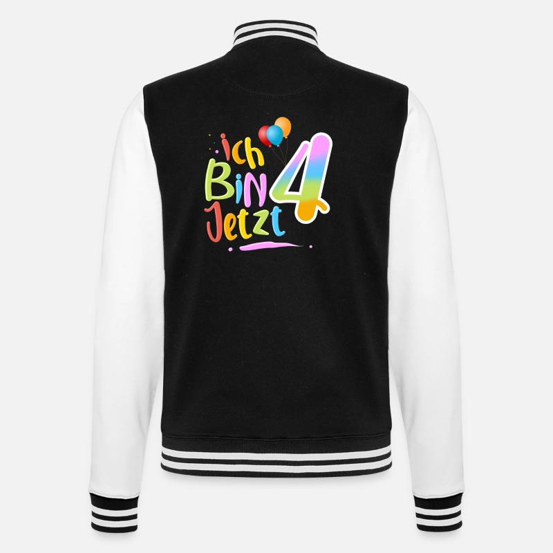Ich Bin Jetzt 4 - College-Sweatjacke - Schwarz/Weiß