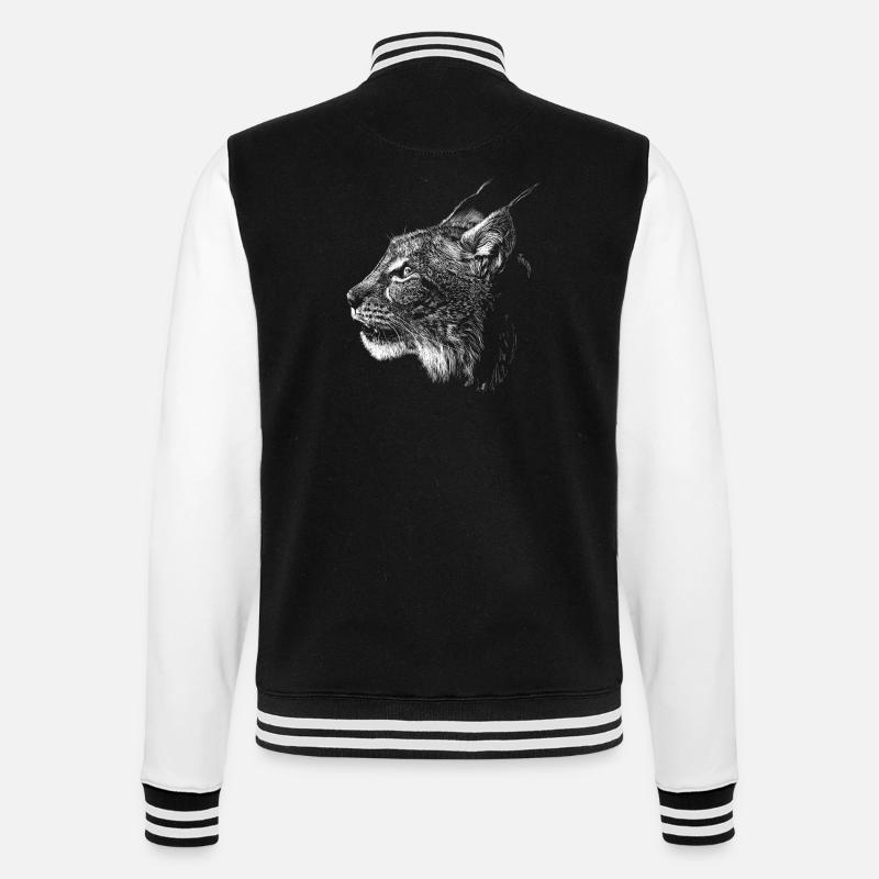 Luchs - College-Sweatjacke - Schwarz/Weiß