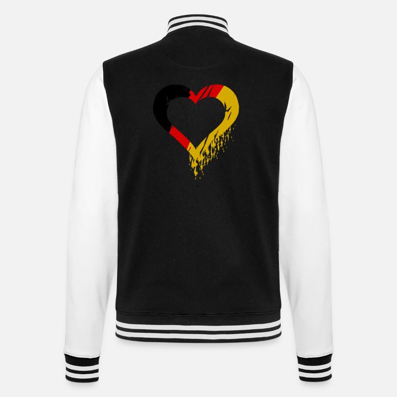 A heart for Germany - College Sweat Jacket - black/white