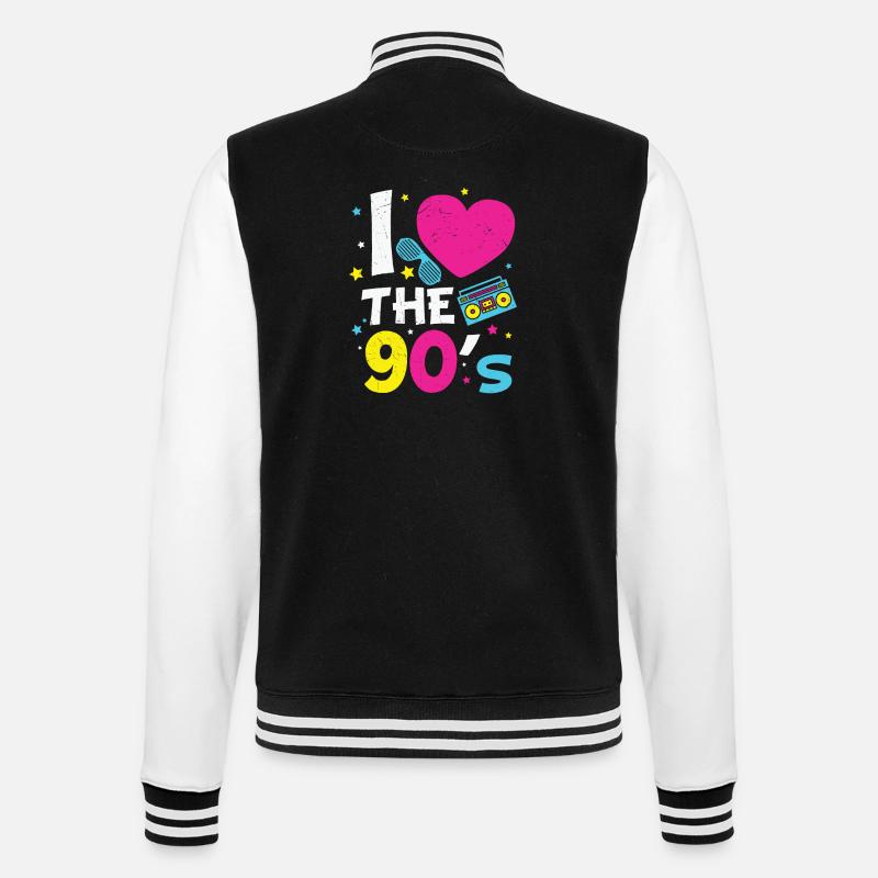 1990's 90S Heart The Nineties - Veste Teddy - noir/blanc