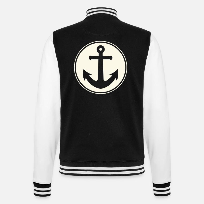 Capitaine d’ancre Voile Marin - Veste Teddy - noir/blanc