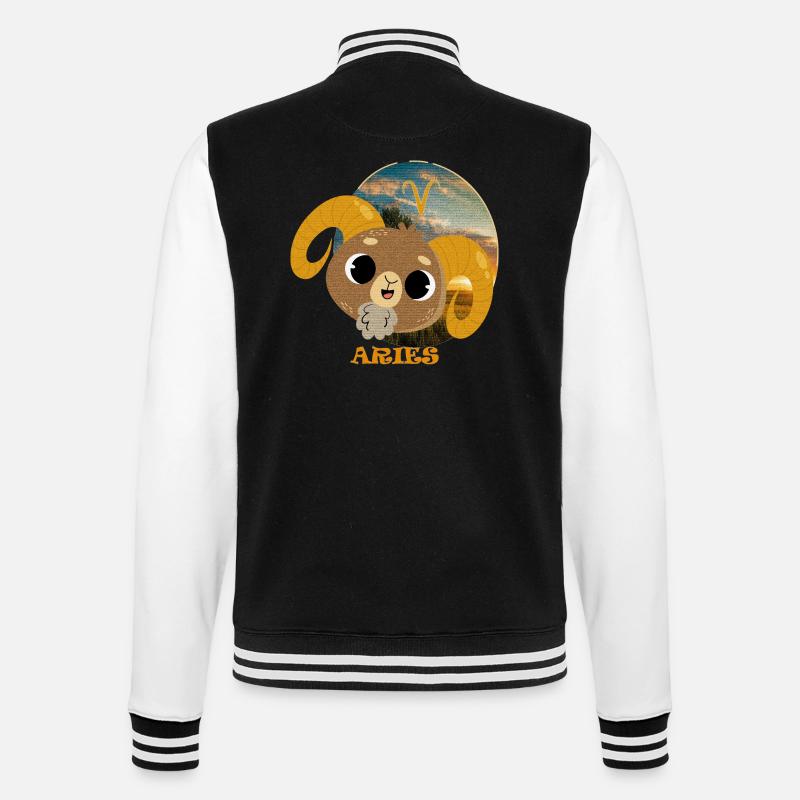 Sternzeichen WIDDER - College-Sweatjacke - Schwarz/Weiß