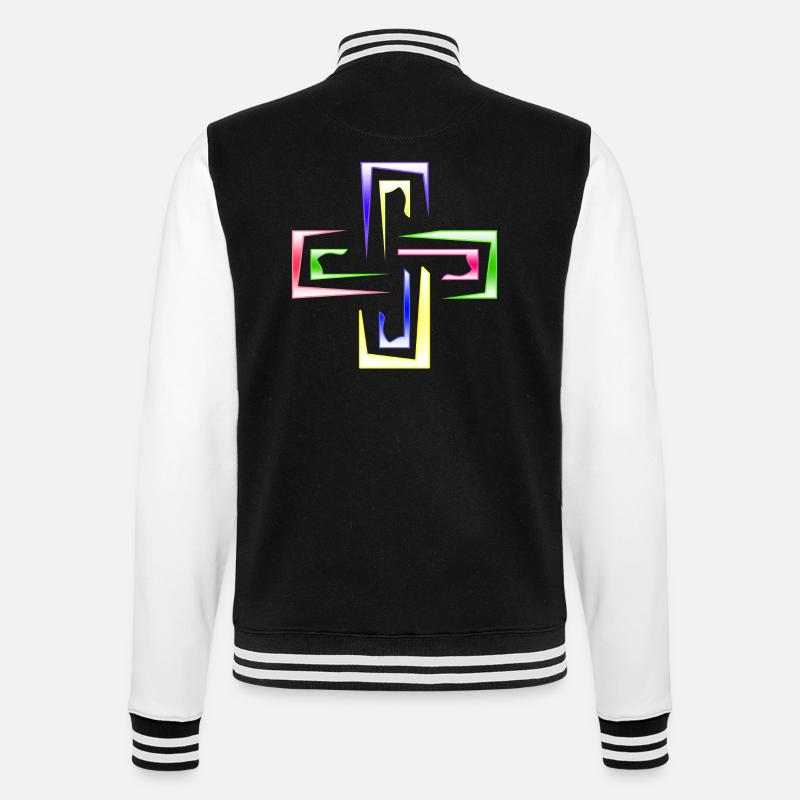Neon Prism Frames Abstract Logo - College Sweat Jacket - black/white