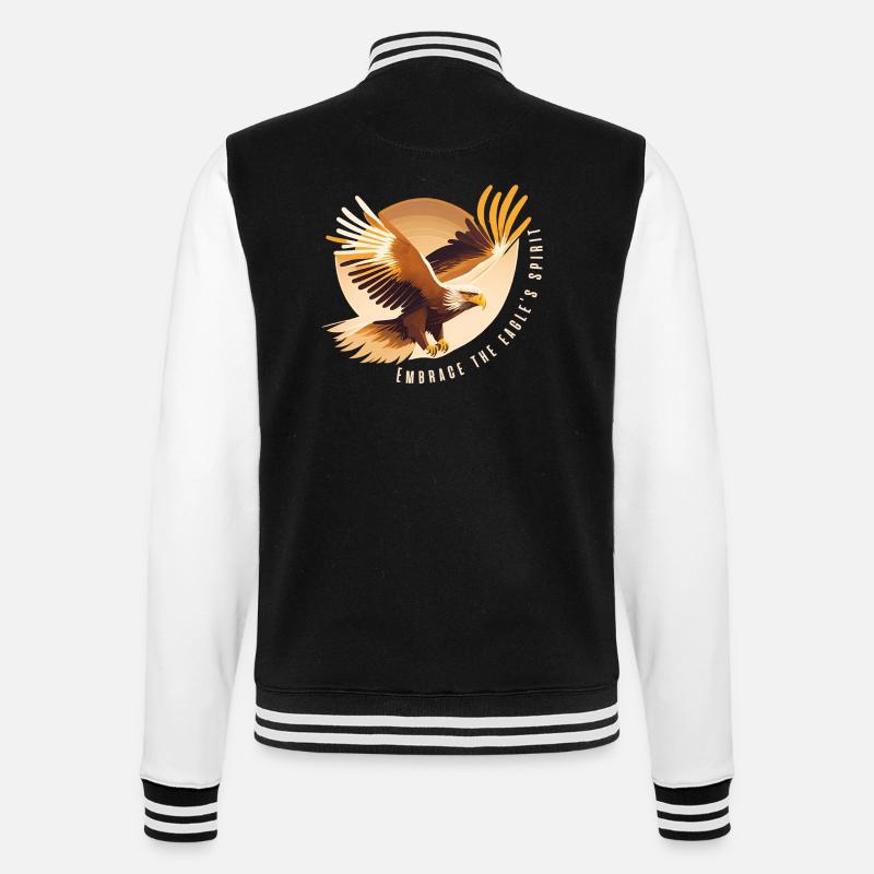 Eagle Soaring with Inspirational Quote - College Sweat Jacket - black/white