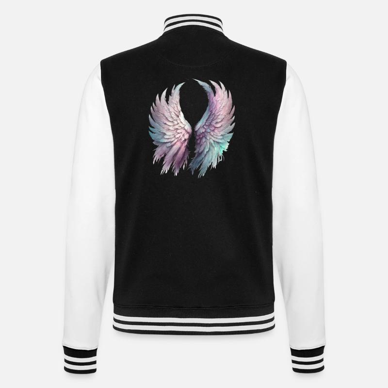 Ätherische Pastellflügel - College-Sweatjacke - Schwarz/Weiß