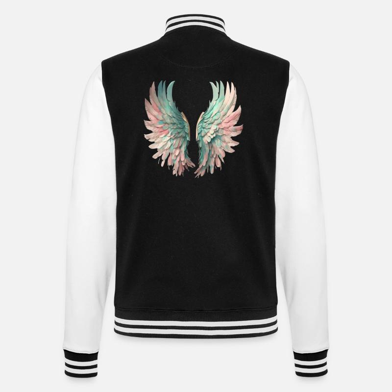 Ätherische Pastellflügel - College-Sweatjacke - Schwarz/Weiß