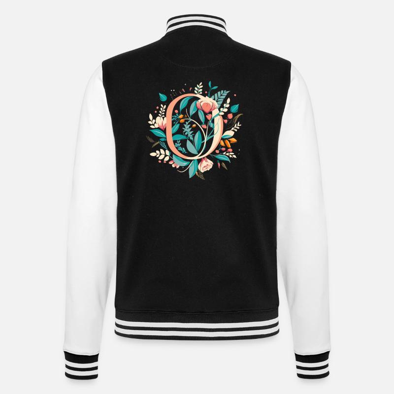 O typography floral - College-Sweatjacke - Schwarz/Weiß