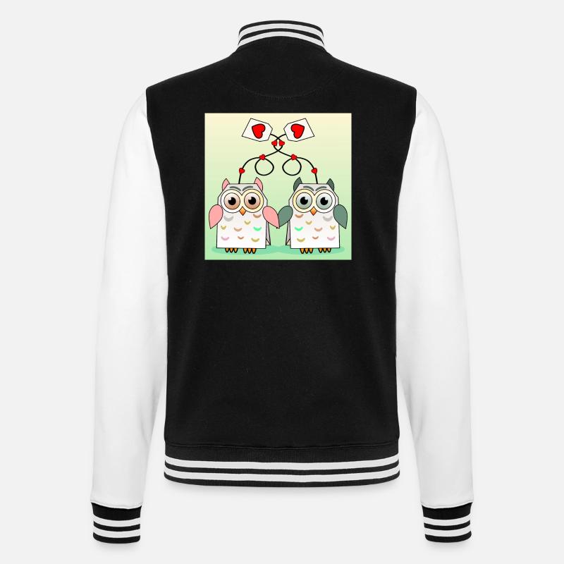 Eulen Tee - College-Sweatjacke - Schwarz/Weiß