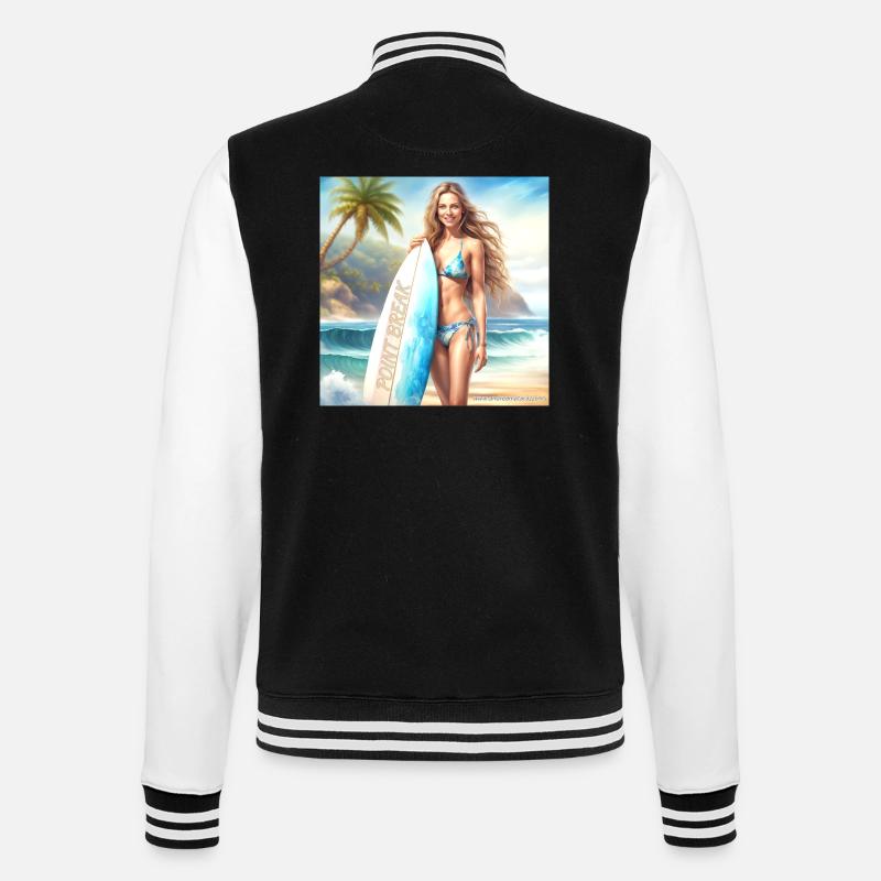 Mädchen Action Surf 2 - College-Sweatjacke - Schwarz/Weiß