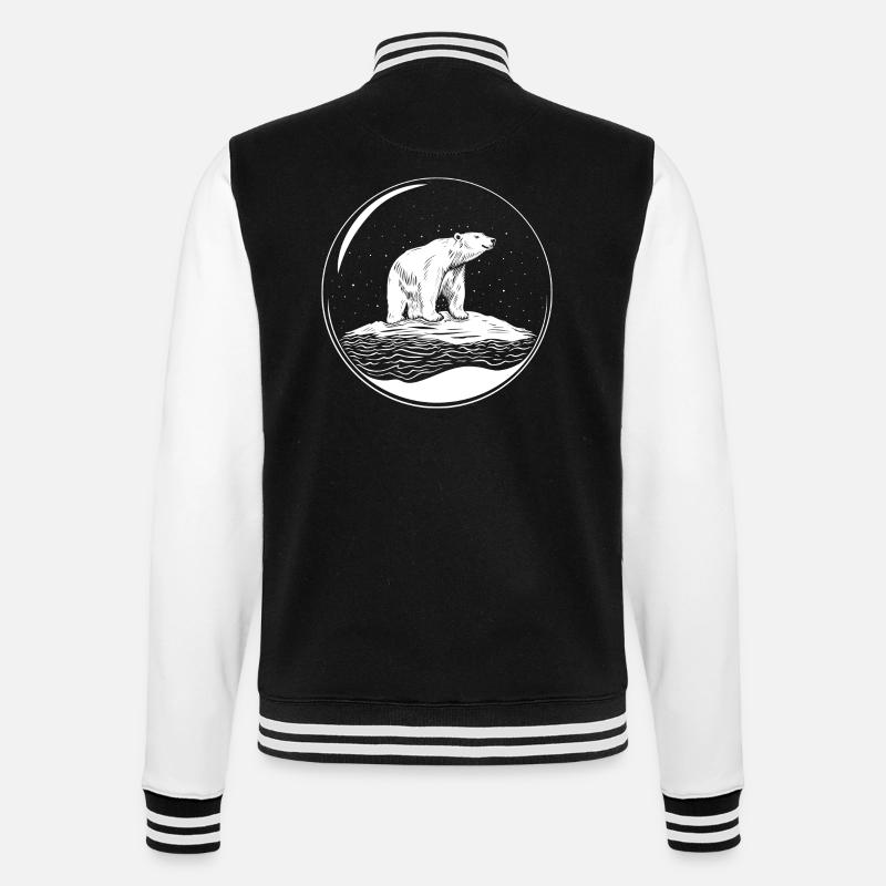 Eisbär auf Eisscholle Save the polarbear - College-Sweatjacke - Schwarz/Weiß