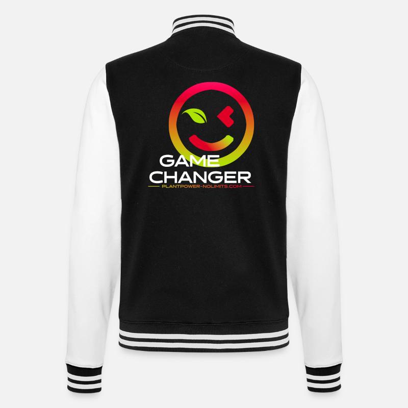GAME CHANGER | Plant Power - No Limits - College-Sweatjacke - Schwarz/Weiß