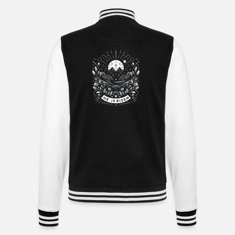 Easter Mountain Landscape Line Style - College Sweat Jacket - black/white