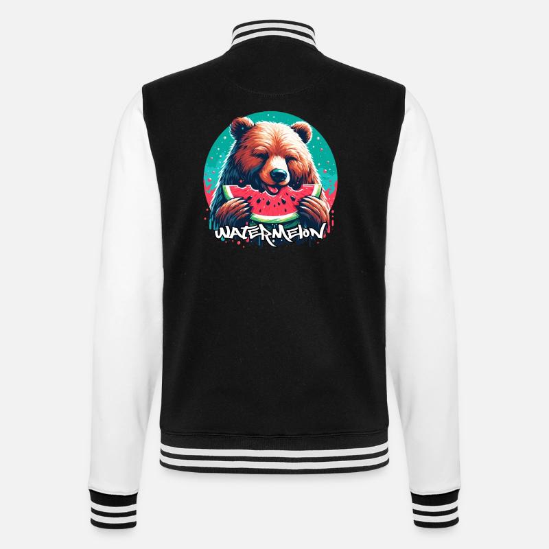 Pastèque ours cadeau délicieux - Veste Teddy - noir/blanc