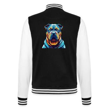 Shar Pei Hunderasse Bunte Karikatur Kawaii - College-Sweatjacke - Schwarz/Weiß - Hinten - Marisol (170cm)