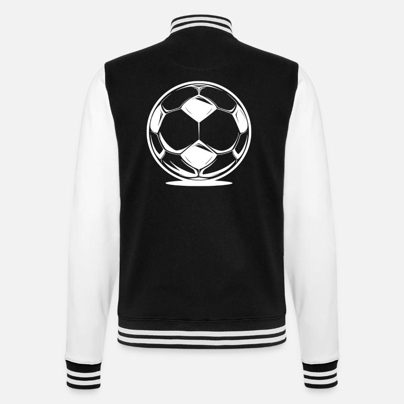 Fußball - College-Sweatjacke - Schwarz/Weiß