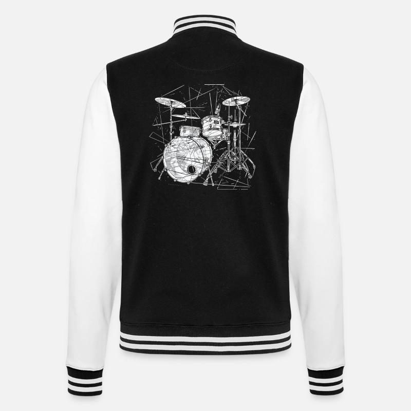 Schlagzeug Grafik - College-Sweatjacke - Schwarz/Weiß