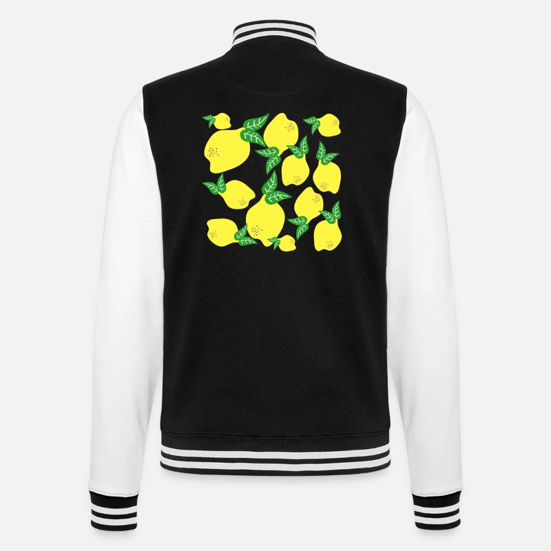 Lemon Pattern - College Sweat Jacket - black/white